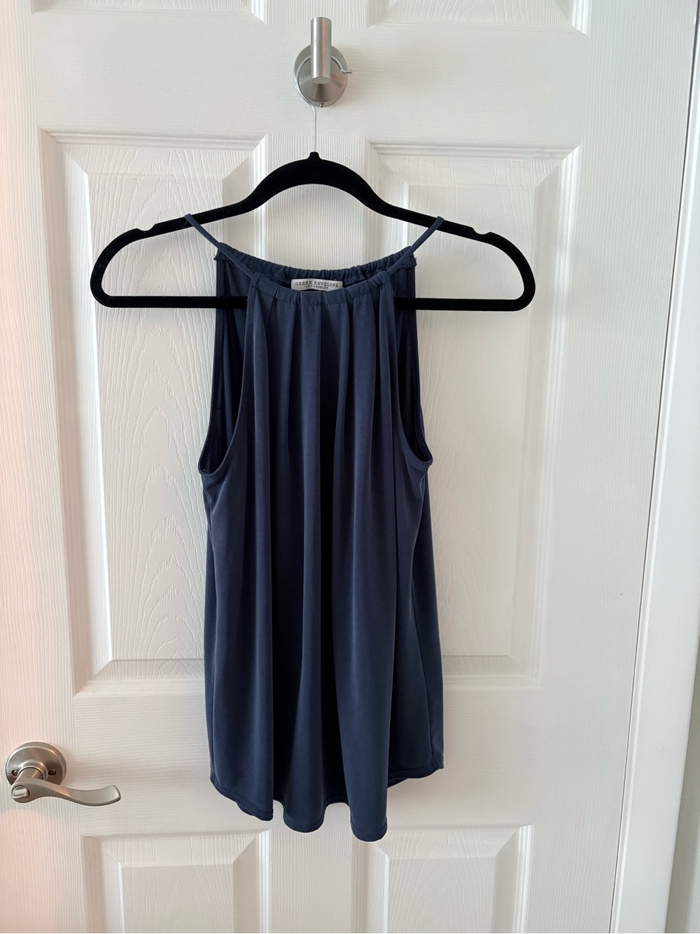 Green Envelope Navy Halter-Style Women's Camisole